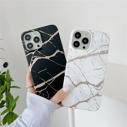 Anymob iPhone Case Black Marble Soft Silicone Shockproof Back Shell Mobile Cover iPhone 13 11 12 Pro Max XS X XR 7 8 Plus SE 2020 Compatible-Mobile Phone Cases-PEROZ Accessories
