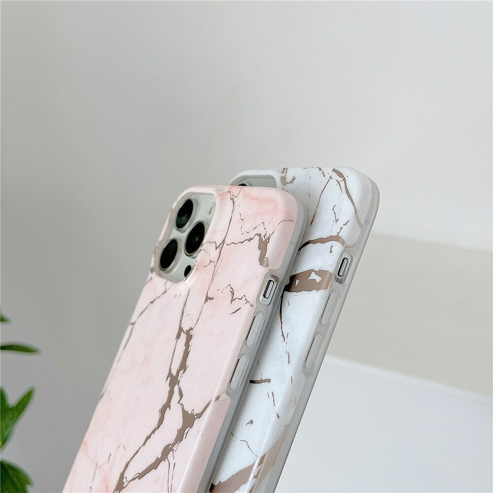 Anymob iPhone Case Black Marble Soft Silicone Shockproof Back Shell Mobile Cover iPhone 13 11 12 Pro Max XS X XR 7 8 Plus SE 2020 Compatible-Mobile Phone Cases-PEROZ Accessories