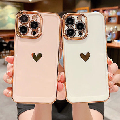 Anymob iPhone Case White Love Heart Space Soft Silicon Phone Cases Cover For iPhone Compatible-Mobile Phone Cases-PEROZ Accessories