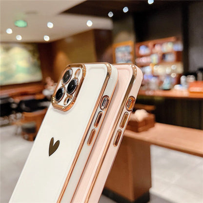 Anymob iPhone Case White Love Heart Space Soft Silicon Phone Cases Cover For iPhone Compatible-Mobile Phone Cases-PEROZ Accessories
