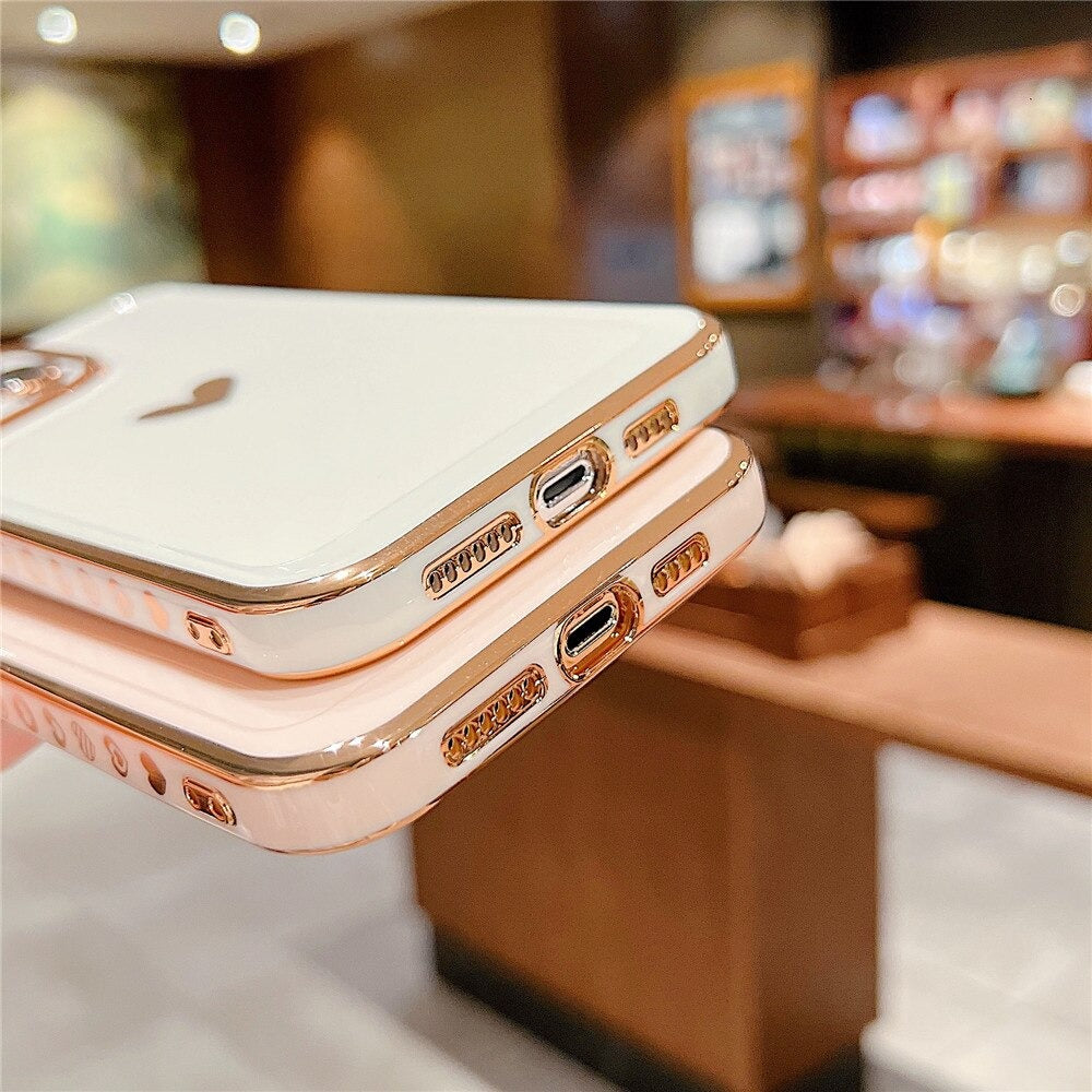 Anymob iPhone Case White Love Heart Space Soft Silicon Phone Cases Cover For iPhone Compatible-Mobile Phone Cases-PEROZ Accessories