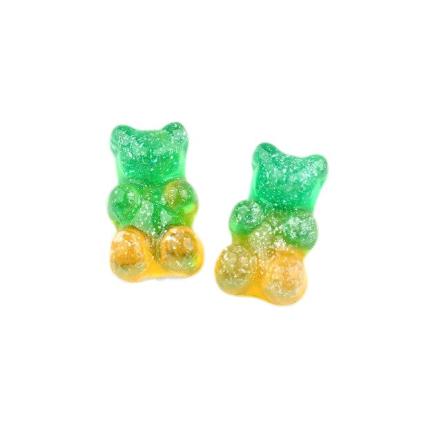Anykidz 10pcs Green Yellow Glitter Bear Shoe Charm Accessories Jeans Clogs Pendants Designer Ornament Jibbitz for Crocs-Shoe Charms-PEROZ Accessories