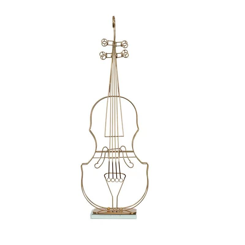 Anyhouz 50cm Violin Sculpture Instrument Tabletop Home Decor Modern Art Living Room Display House Decorative Crafts Metal Ornaments-Tabletop Decor-PEROZ Accessories
