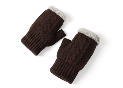 Tarramarra Fingerless Ultra Plush Knit Gloves-Gloves &amp; Mittens-PEROZ Accessories
