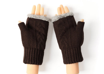 Tarramarra Fingerless Ultra Plush Knit Gloves-Gloves &amp; Mittens-PEROZ Accessories