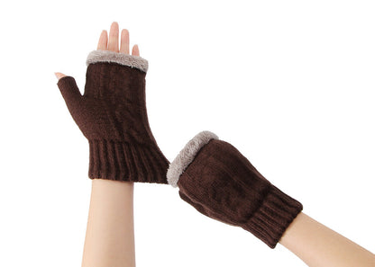 Tarramarra Fingerless Ultra Plush Knit Gloves-Gloves &amp; Mittens-PEROZ Accessories