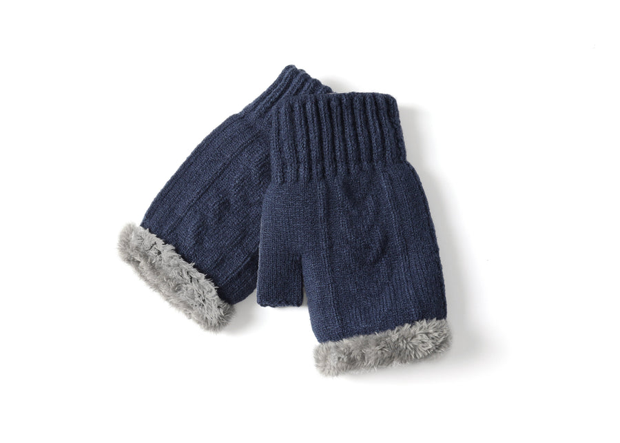 Tarramarra Fingerless Ultra Plush Knit Gloves-Gloves &amp; Mittens-PEROZ Accessories