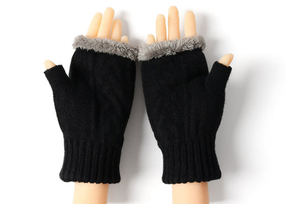 Tarramarra Fingerless Ultra Plush Knit Gloves-Gloves &amp; Mittens-PEROZ Accessories