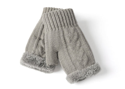 Tarramarra Fingerless Ultra Plush Knit Gloves-Gloves &amp; Mittens-PEROZ Accessories