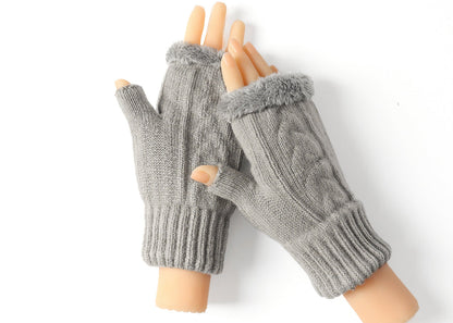 Tarramarra Fingerless Ultra Plush Knit Gloves-Gloves &amp; Mittens-PEROZ Accessories