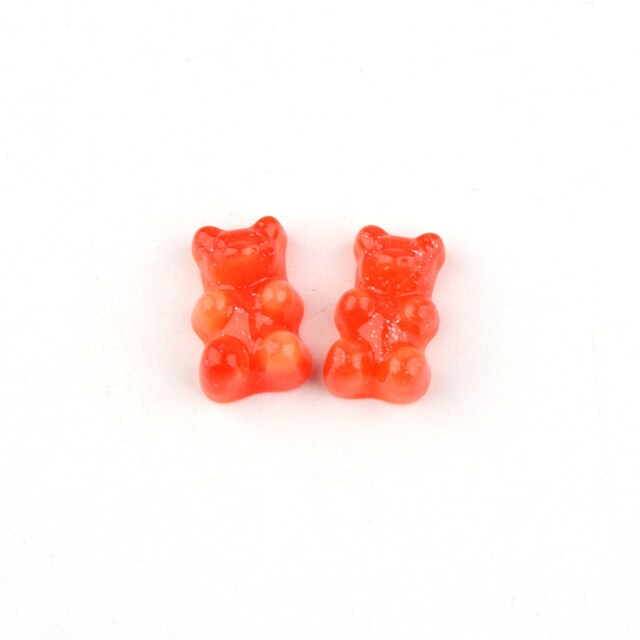 Anykidz 10pcs Red Glitter Bear Shoe Charm Accessories Jeans Clogs Pendants Designer Ornament Jibbitz for Crocs-Shoe Charms-PEROZ Accessories