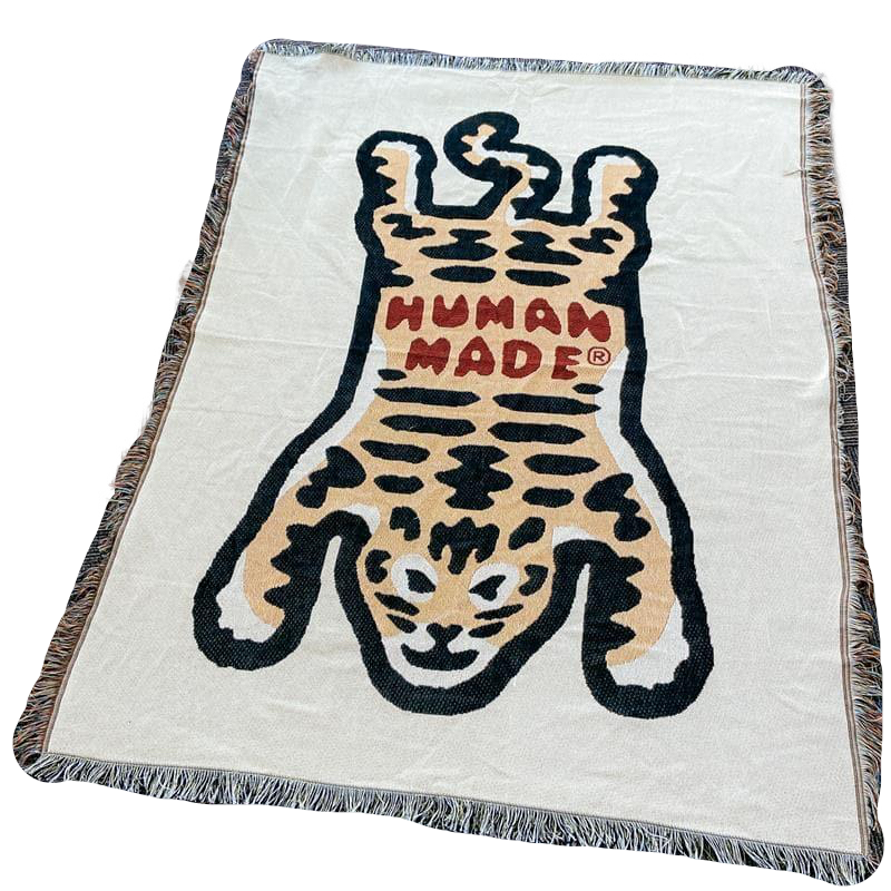Anyhouz Yellow Blanket Human Made Sofa Thick Outdoor Camping Mat Tiger Pattern Home Decorate Tapestry Nap Blanket-Blankets-PEROZ Accessories