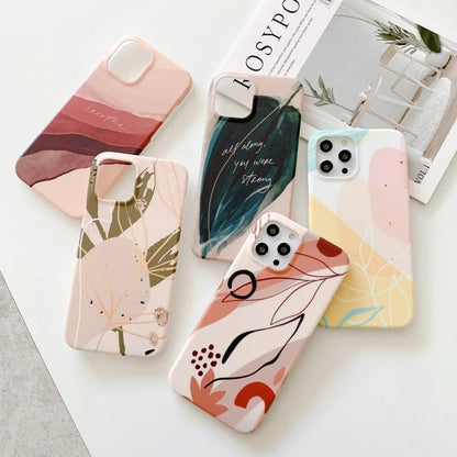 Anymob iPhone Pink Leaf Pattern Phone Case Soft Silicone Back Cover-Mobile Phone Cases-PEROZ Accessories