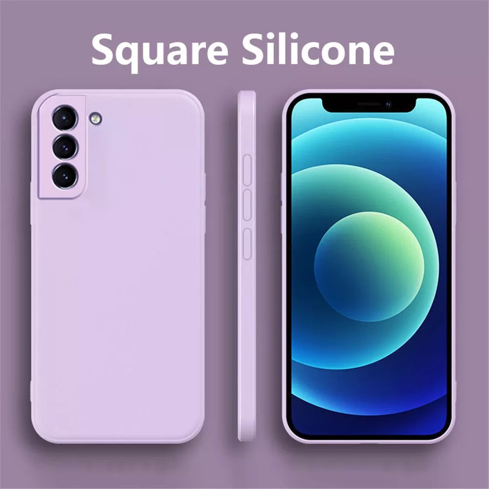 Anymob Samsung Phone Case Purple Square Soft Silicone For Galaxy S22 Ultra S21 FE S20 Plus Note 20 A12 A22 A32 A52 A72 A51 A71 A13 A33 A53 Cover-Mobile Phone Cases-PEROZ Accessories