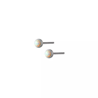 Anyco Fashion Earrings Sterling Silver Cute Opal Zircon Chic Mini Small Stud Women Simple Ear Bone Piercing Jewelry-Earrings-PEROZ Accessories