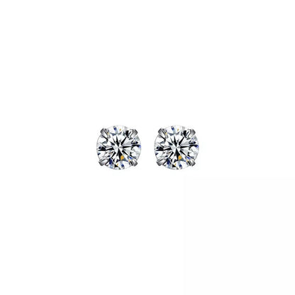 Anyco Fashion Earrings 925 Sterling Silver Simple Luxury Zircon Mini Small Stud for Women Body Piercing Jewelry Accessories 4MM-Earrings-PEROZ Accessories