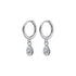 Anyco Fashion Earrings Silver 925 Sterling Sweet Water Drop Zircon Huggies Pendant for Women Jewelry-Earrings-PEROZ Accessories
