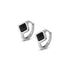 Anyco Fashion Earrings Silver 925 Sterling Luxury Gothic Black Enamel Diamond Huggies Hoop Women Jewelry-Earrings-PEROZ Accessories