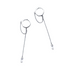 Anyco Fashion Earrings Silver 925 Sterling Tassel Chain Square Zircon Ear Buckle for Women Jewelry Accessories-Earrings-PEROZ Accessories
