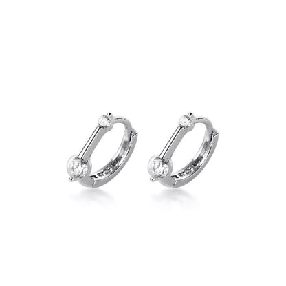 Anyco Fashion Earrings Sterling Silver Minimalism Geometric Strips Zircon Mini Small Stud for Women Teen Unisex Jewelry Gifts-Earrings-PEROZ Accessories