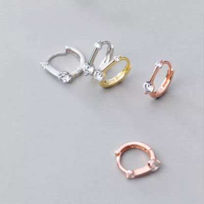 Anyco Fashion Earrings Sterling Silver Minimalism Geometric Strips Zircon Mini Small Stud for Women Teen Unisex Jewelry Gifts-Earrings-PEROZ Accessories