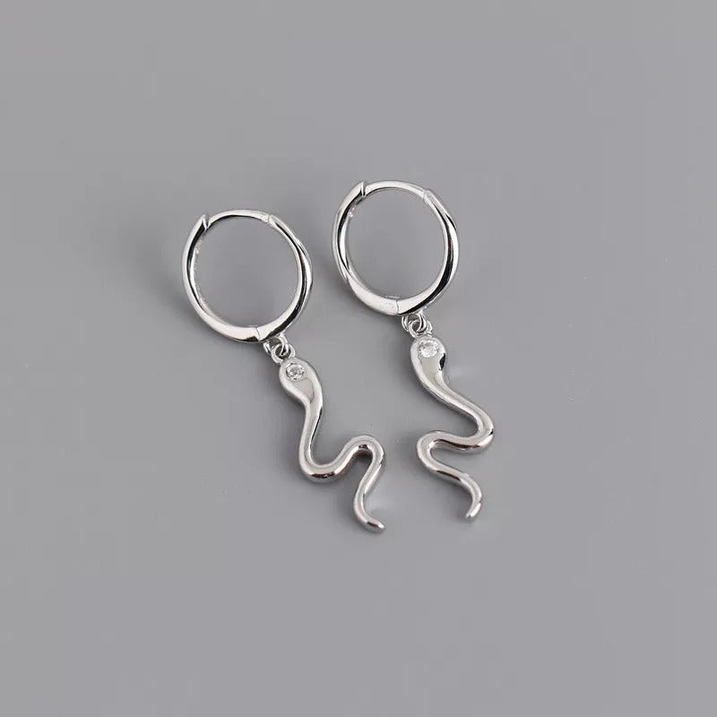Anyco Earrings Sterling Silver Bohemian Animal Hanging Snake For Women Teen Girl Fine Fashion Stylish Accessories Jewelry Gifts-Earrings-PEROZ Accessories