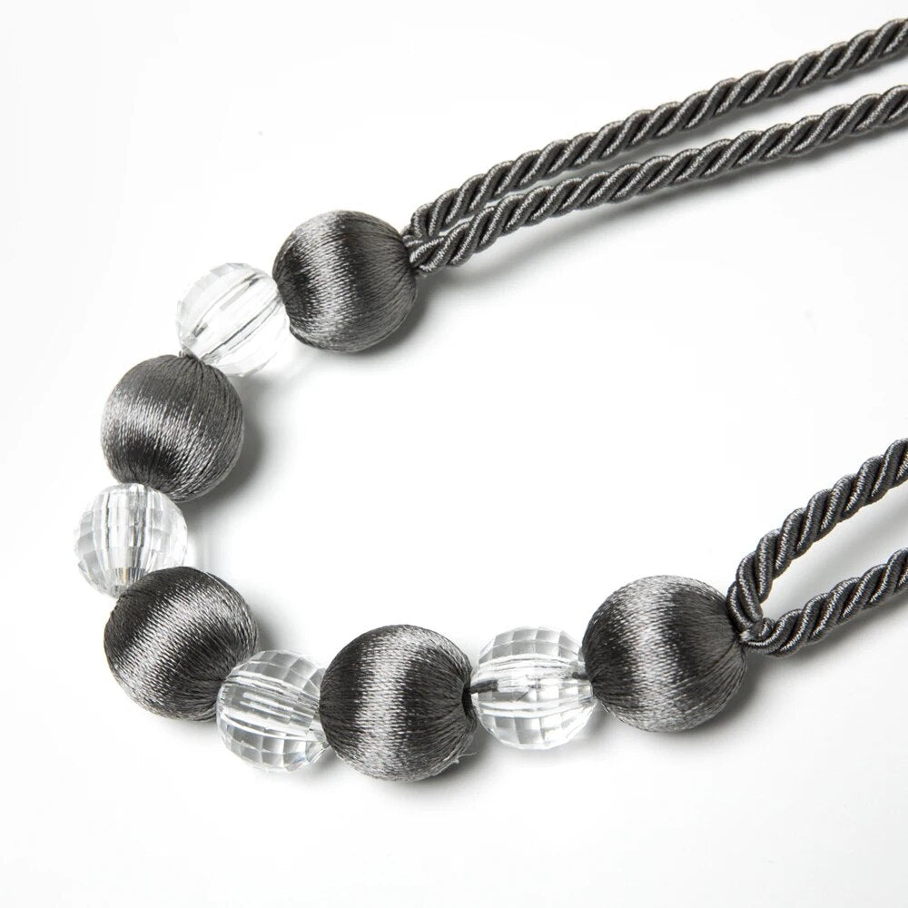 Anyhouz Curtain Tie Charcoal Bead Curtain Tieback Rope Curtain Home Accessories-Curtain Tie-PEROZ Accessories