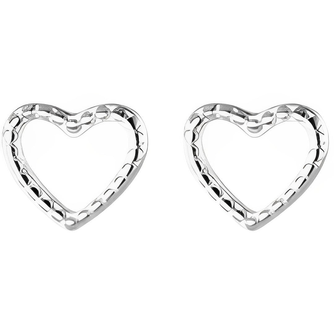 Anyco Fashion Earrings Heart Silver 925 Sterling Silver Minimalist Stud for Women Cute Teen Jewelry-Earrings-PEROZ Accessories