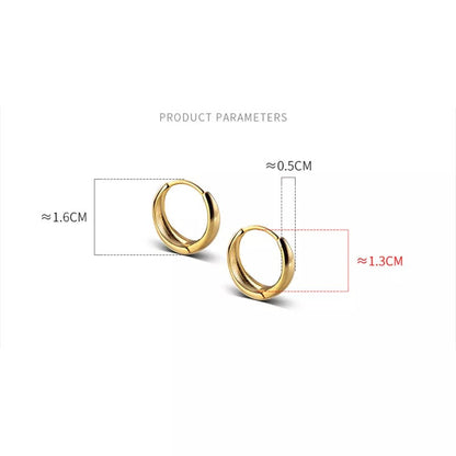 Anyco Fashion Earrings Gold Simple Punk Circle Huggies Ear Buckle for Women Hip Hop Party Hoop Piercing Jewelry-Earrings-PEROZ Accessories