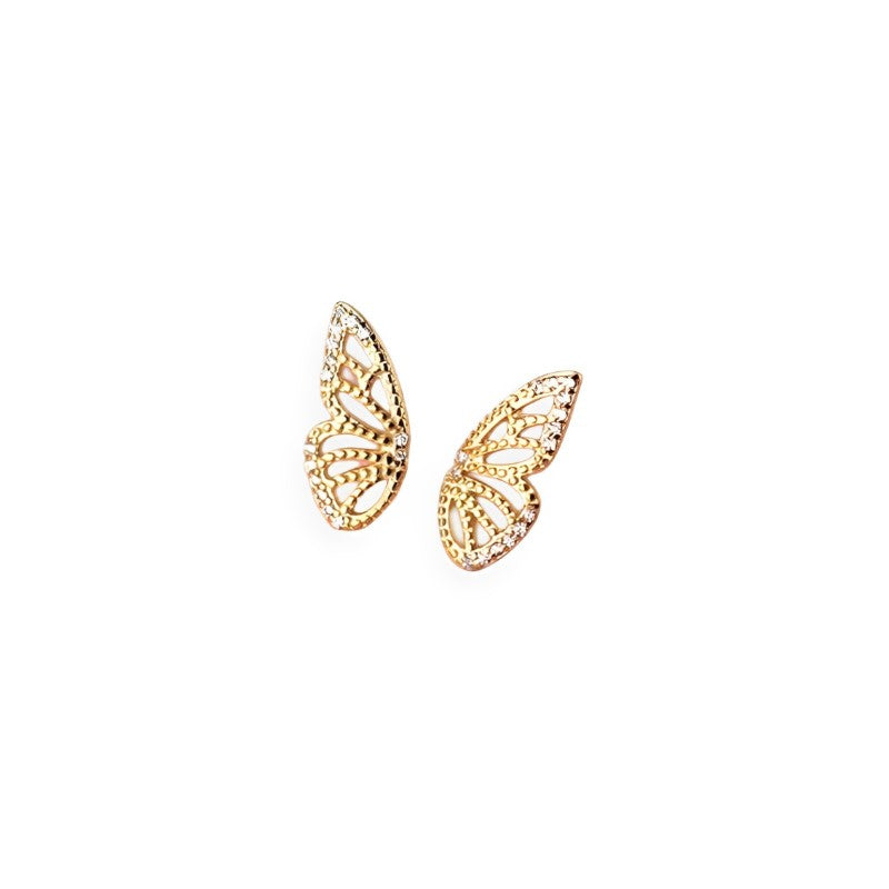 Anyco Fashion Earrings Gold 925 Sterling Romantic Butterfly Small Stud for Women Charm Jewelry Girl Gift-Earrings-PEROZ Accessories