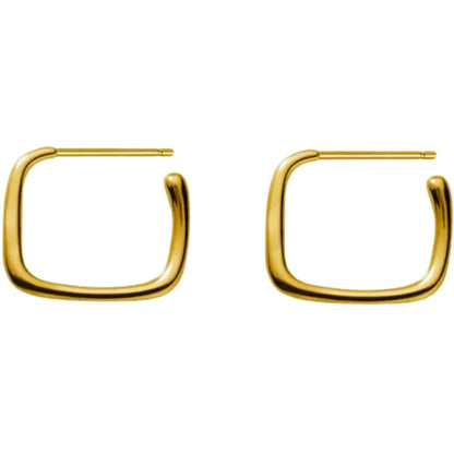 Anyco Fashion Earrings Gold 925 Sterling Simple Geometric Square Stud for Women Jewelry-Earrings-PEROZ Accessories
