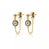 Anyco Fashion Earrings Gold 925 Sterling Silver Hip Hop Chain Zircon Pendant Stud Women Bohemian Goth Party Eyes Jewelry-Earrings-PEROZ Accessories