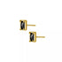 Anyco Fashion Earrings Gold 925 Sterling Silver Black Luxury Zircon Simple Square Small Stud for Women Jewelry-Earrings-PEROZ Accessories