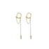 Anyco Fashion Earrings Gold 925 Sterling Silver Tassel Chain Square Zircon Ear Buckle for Women Jewelry Accessories-Earrings-PEROZ Accessories
