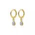 Anyco Fashion Earrings Gold 925 Sterling Silver Sweet Water Drop Zircon Huggies Pendant for Women Jewelry-Earrings-PEROZ Accessories