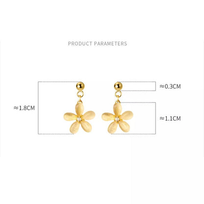 Anyco Fashion Earrings Siver 925 Sterling Sweet Opal Zircon Flower Pendant for Women Jewelry-Earrings-PEROZ Accessories
