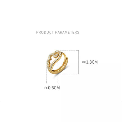 Anyco Fashion Earrings Gold 925 Sterling Silver Romantic Unique Angel Wings Shiny Zircon Ear Buckle for Women Jewelry-Earrings-PEROZ Accessories