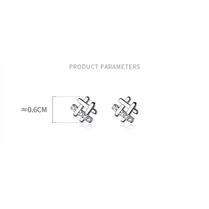 Anyco Fashion Earrings Gold 925 Sterling Silver Personality Geometric Pave Zircon Simple Small Stud for Women Jewelry-Earrings-PEROZ Accessories