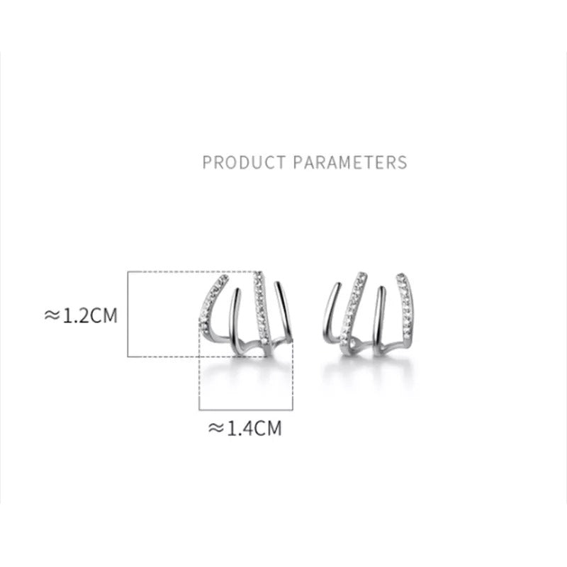 Anyco Fashion Earrings Sterling Silver Luxury Creative Pave Zircon Claw Stud Party Jewelry Gift for Women-Earrings-PEROZ Accessories