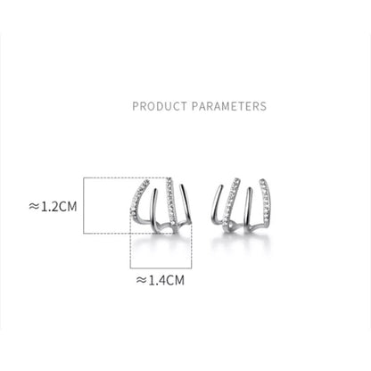 Anyco Fashion Earrings Sterling Silver Luxury Creative Pave Zircon Claw Stud Party Jewelry Gift for Women-Earrings-PEROZ Accessories