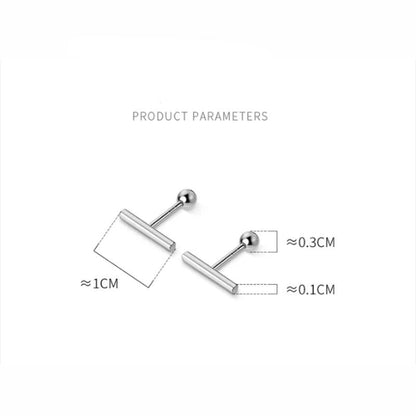 Anyco Fashion Earrings Real Sterling Silver Minimalist Geometric Strip Bear Stud for Women Office Daily Jewelry Accessories-Earrings-PEROZ Accessories