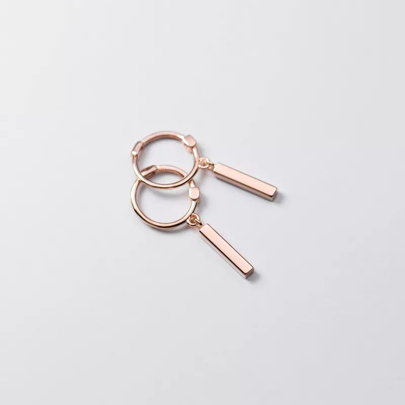 Anyco Fashion Earrings Rose Gold Bohemian Geometry Stick Tassel Stud Hip Hop Punk Party Jewelry Gift for Women-Earrings-PEROZ Accessories