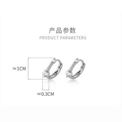 Anyco Fashion Earrings Sterling Silver Minimalism Geometric Strips Zircon Mini Small Stud for Women Teen Unisex Jewelry Gifts-Earrings-PEROZ Accessories