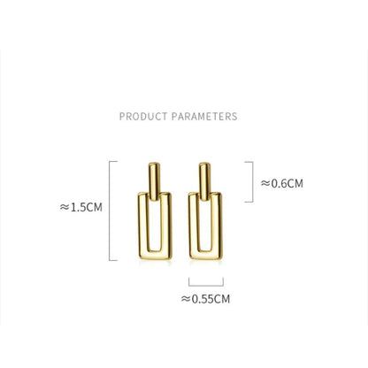 Anyco Fashion Earrings Gold Trendy Geometric Square Stud Chic Elegant Party Jewelry Accessories for Women-Earrings-PEROZ Accessories