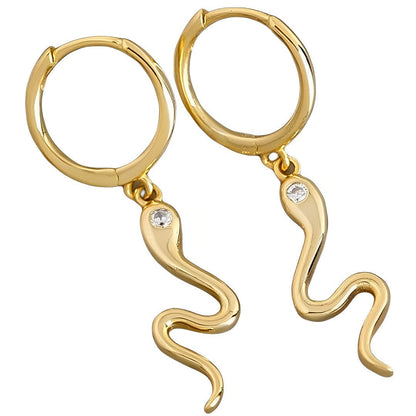 Anyco Earrings Gold Plated Bohemian Animal Hanging Snake For Women Teen Girl Fine Fashion Stylish Accessories Jewelry Gifts-Earrings-PEROZ Accessories