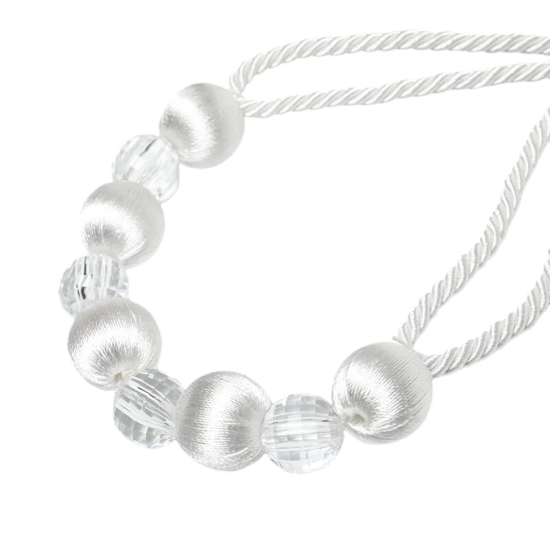 Anyhouz Curtain Tie White Bead Curtain Tieback Rope Curtain Home Accessories-Curtain Tie-PEROZ Accessories