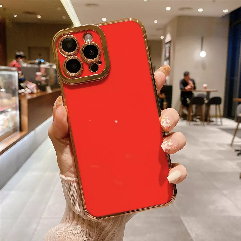 Anymob iPhone Case Red Camera Protection Shell Bumper Mobile Cover iPhone 12 11 13 Pro Max XR XS Max X 7 8 Plus SE 2020 12 13Pro Compatible-Mobile Phone Cases-PEROZ Accessories
