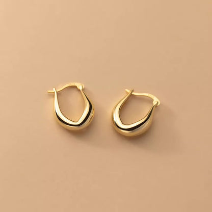Anyco Fashion Earrings 925 Sterling Gold Statement French Simple Rock for Women Unique Charm Gothic Hip Hop Piercing Jewelry-Earrings-PEROZ Accessories