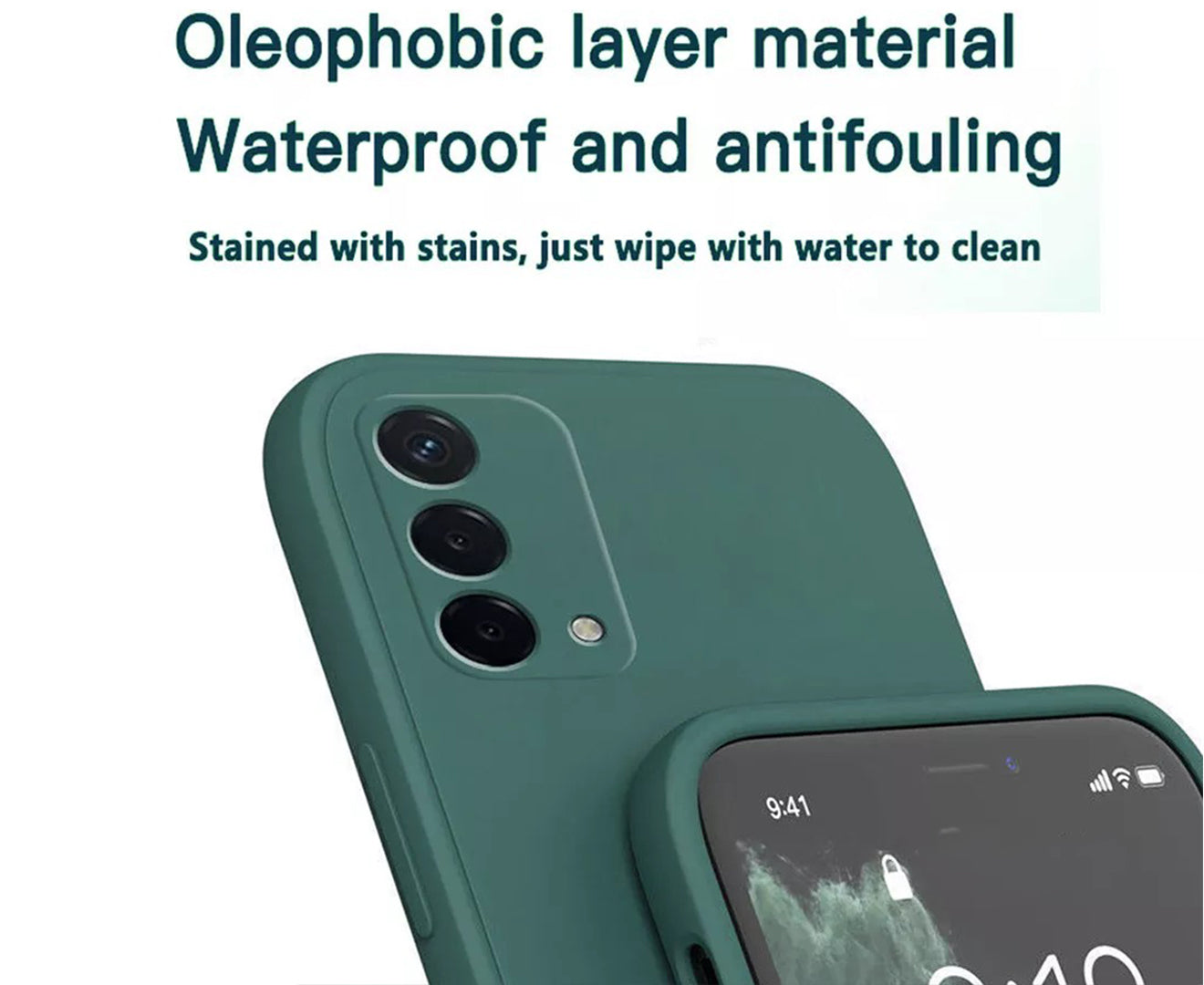 Anymob iPhone Phone Case Full Lens Sage Green Square Silicone Cover For IOS 13 11 12 Pro Max Mini X XS Max XR 7 8 6 6S Plus SE Compatible-Mobile Phone Cases-PEROZ Accessories