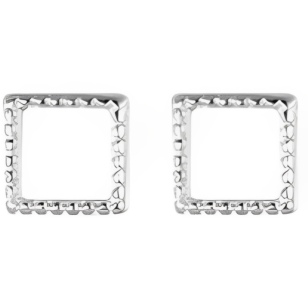 Anyco Fashion Earrings Square Silver 925 Sterling Silver Minimalist Stud for Women Cute Teen Jewelry-Earrings-PEROZ Accessories